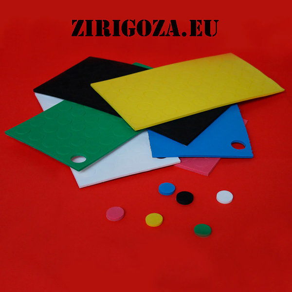 Botones  CD caucho EVA 3 mm (blancos, negros, verdes, azules, rojos y amarillos)