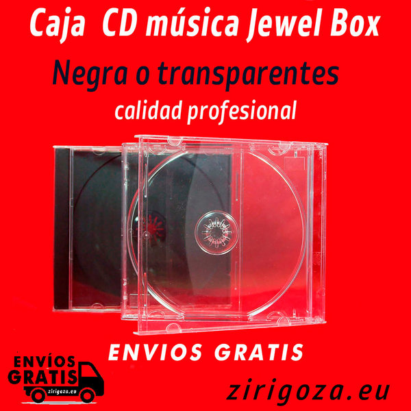 Cajas para CD PROFESIONAL con bandeja negra o transparente