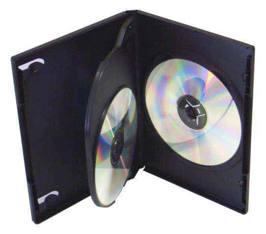 Comprar online caja 3 DVD negra con bandeja