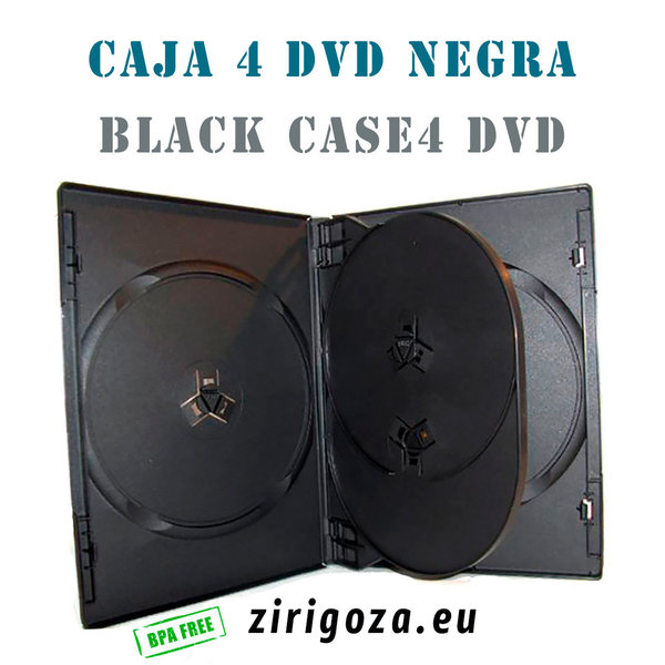 Caja 4 DVD negra profesional