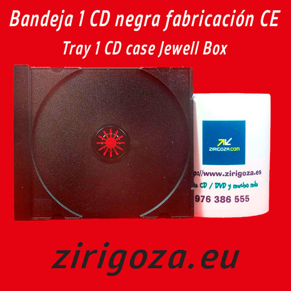 Bandeja 1 CD negra fabricación CE (Comunidad Europea) con reglamento REACH
